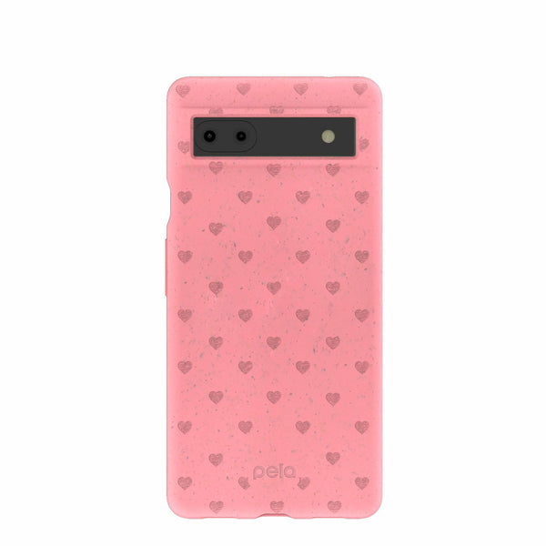 Bubblegum Pink Hearts Google Pixel 6a Case