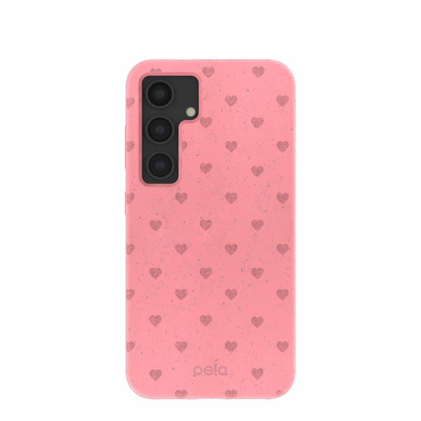 Bubblegum Pink Hearts Samsung Galaxy S24 Case