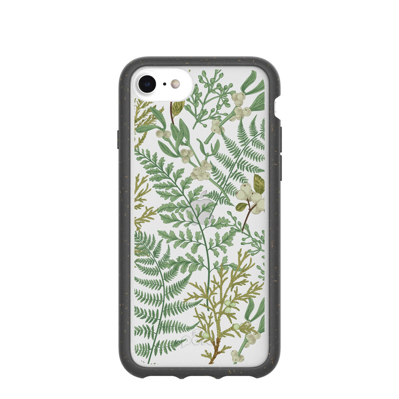 Clear Herbarium iPhone 6/6s/7/8/SE Case With Black Ridge