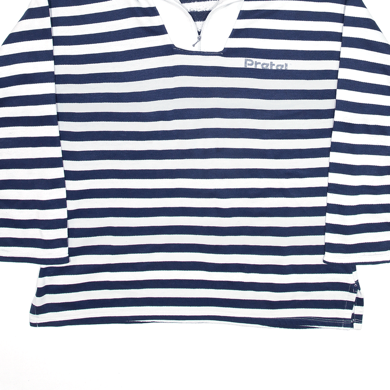 PRETAL Blue Striped 1/4 Zip Sweatshirt Mens XL