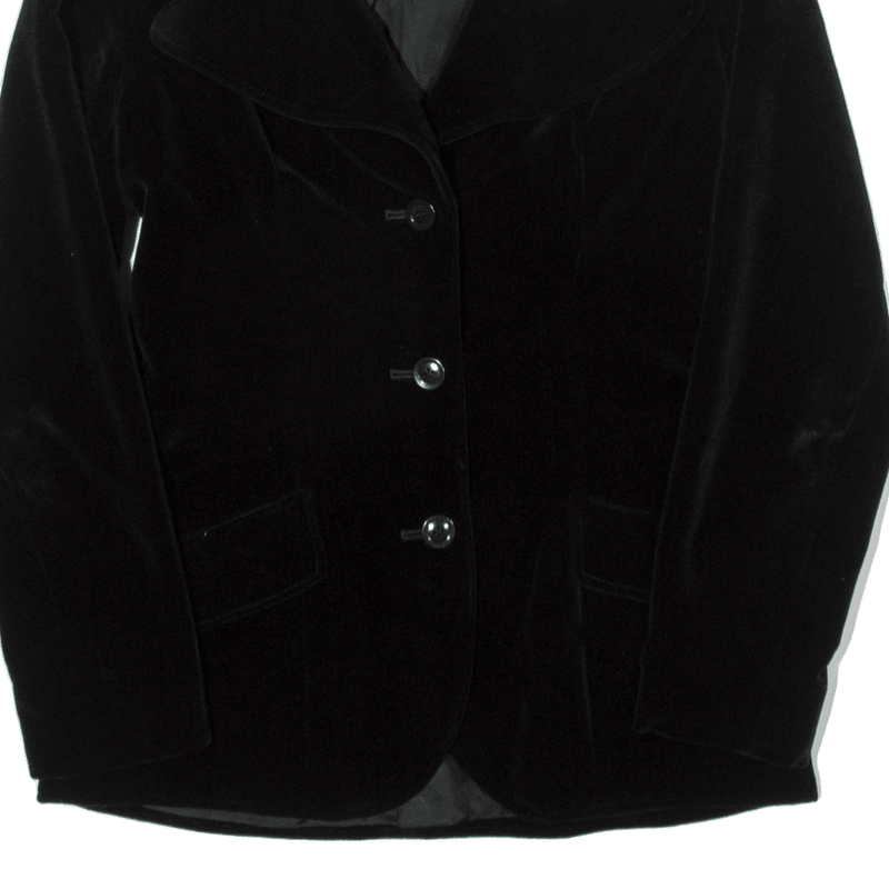 Blazer Velvet Jacket Black 90s Womens S
