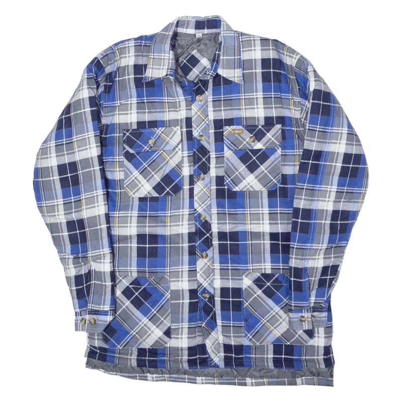 CHALET Lined Shacket Flannel Jacket Blue 90s Check Mens M