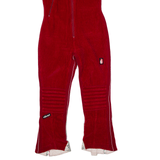 ELLESSE Olympic Winter Games Ski Padded Velvet Corduroy Overalls Red Tapered Womens W32 L26