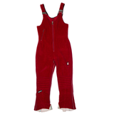 ELLESSE Olympic Winter Games Ski Padded Velvet Corduroy Overalls Red Tapered Womens W32 L26