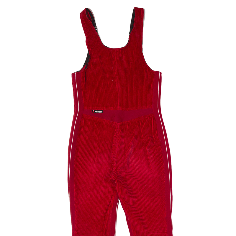 ELLESSE Olympic Winter Games Ski Padded Velvet Corduroy Overalls Red Tapered Womens W32 L26