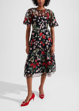 Dana Embroidered Dress 0223/5045/9045l00 Black-Multi