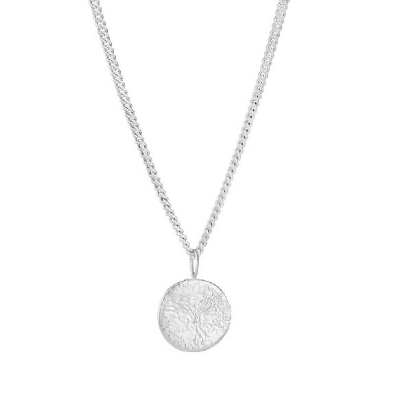 Sterling Silver Men’s Molten Disc Necklace