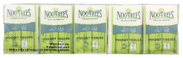 NooTrees Bamboo Pocket Tissue 2ply 9 sheets - 10 Packets