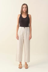 High-waist Linen Wide Pant - Raw