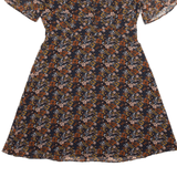 MADEWELL Fit & Flare Dress Brown Floral Short Sleeve Short Womens UK 4