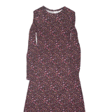 & OTHER STORIES Paris Atelier Day Dress Maroon Floral Viscose Long Sleeve Long Womens UK 6