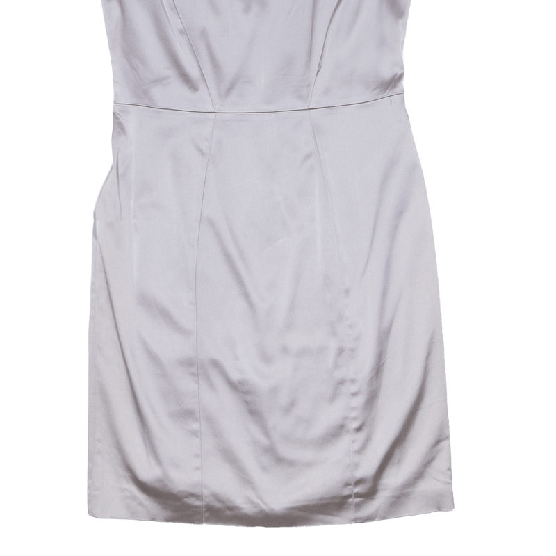 HUGO BOSS Daggy Womens Pencil Dress Silver Sleeveless Knee Length UK 12