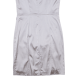 HUGO BOSS Daggy Womens Pencil Dress Silver Sleeveless Knee Length UK 12