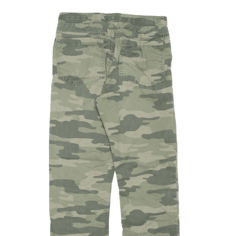SKATE NATION Camo Lined Boys Trousers Green Regular Tapered W26 L27