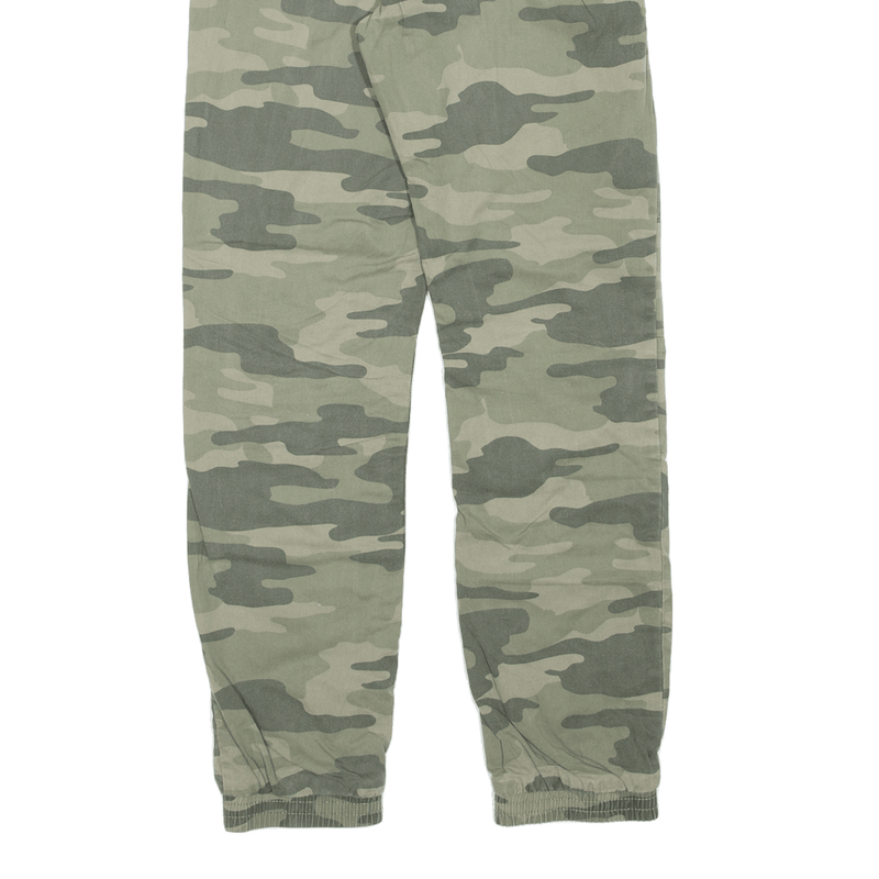 SKATE NATION Camo Lined Boys Trousers Green Regular Tapered W26 L27