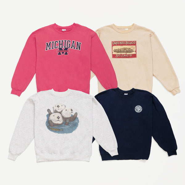 Preloved Printed Crewneck Sweatshirts | Set of 4