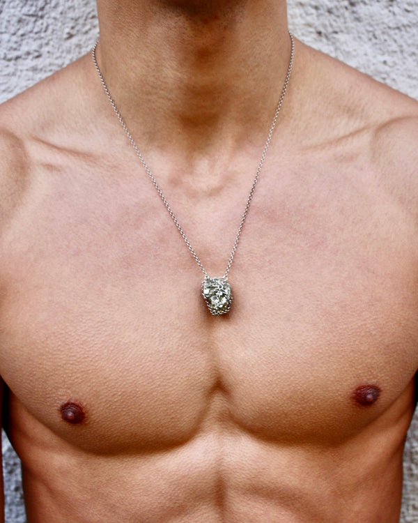 Caged Pyrite Necklace