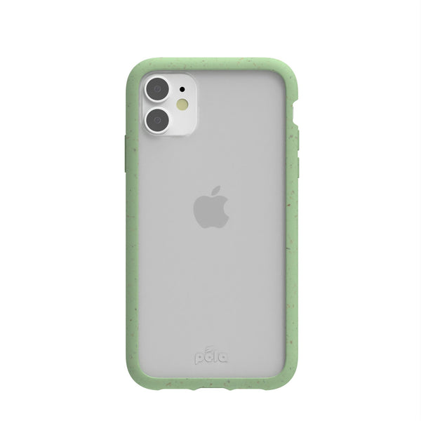 Clear iPhone 11 Case with Sage Green Ridge