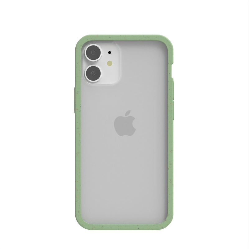Clear iPhone 12 Mini Case with Sage Green Ridge