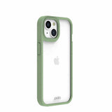 Clear iPhone 15 Case with Sage Green Ridge