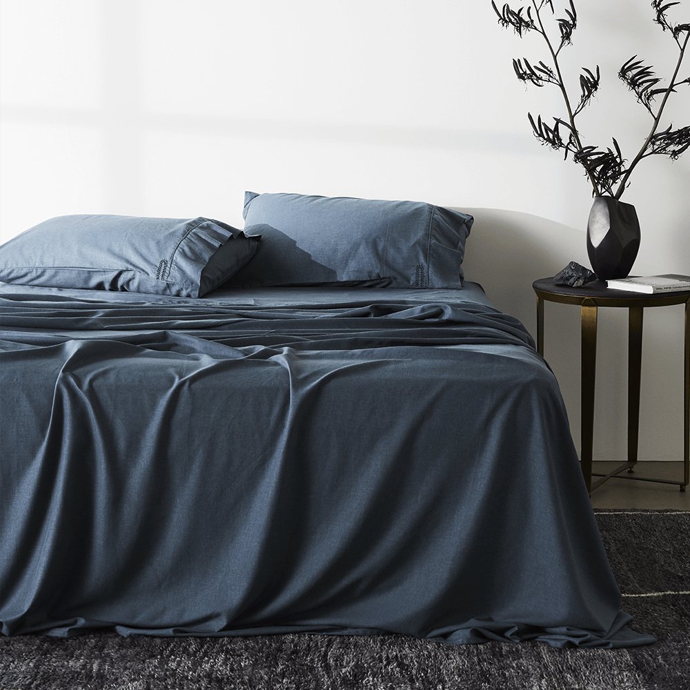 Ink | Linen+ Sheet Set Made with 100% Organic Bamboo Hemp #Color_ink