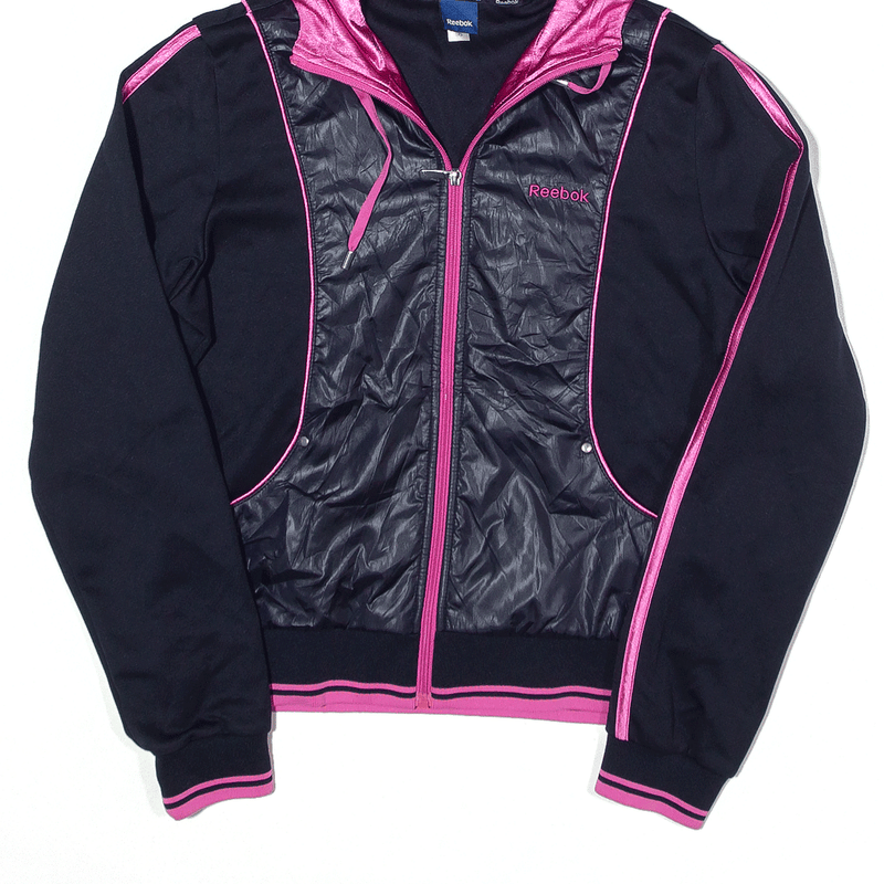 REEBOK Jacket Blue Hooded Track Womens S