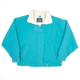 Vintage WOOLRICH Fleece Lined Turquoise Jacket Blue 80s Womens L