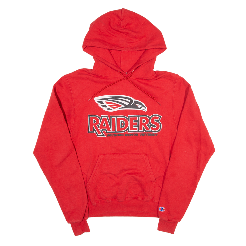 CHAMPION Southern Oregon University Raiders USA Hoodie Red Pullover Mens XS