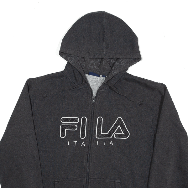 FILA Italia Hoodie Grey Full Zip Mens M