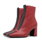 JAYNE scarlet/black vegan apple leather boots