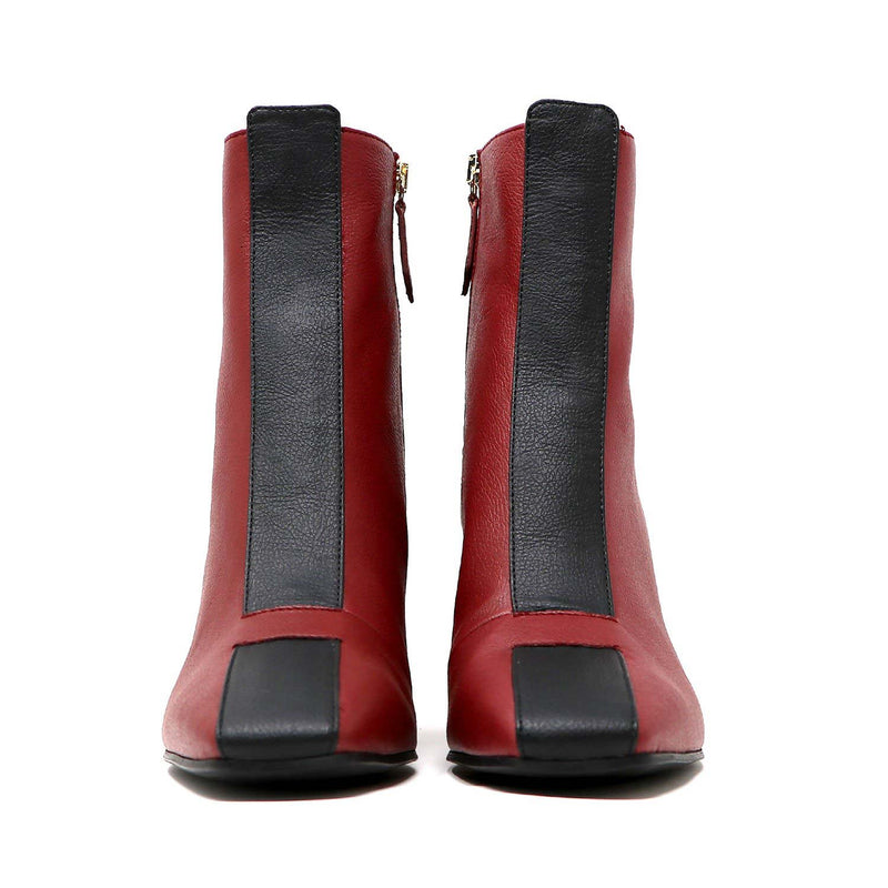 JAYNE scarlet/black vegan apple leather boots