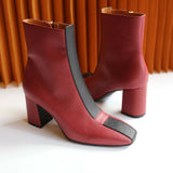 JAYNE scarlet/black vegan apple leather boots
