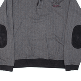 PIERRE CARDIN Team Spirit Herringbone Mens Sweatshirt Grey Collared XL