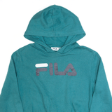 FILA Cropped Green Pullover Hoodie Womens S