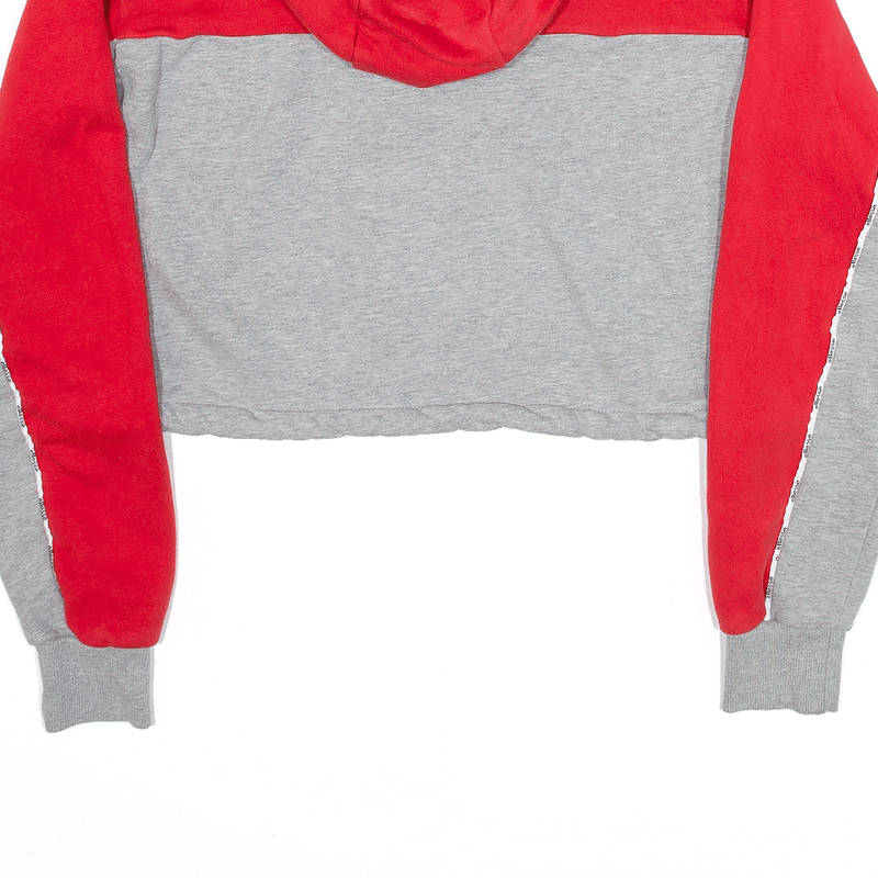 ELLESSE 1/4 Zip Cropped Sports Red Pullover Hoodie Womens S