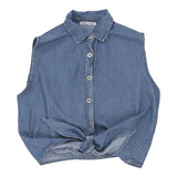 Vintage Unbranded Short Sleeve Shirt - Medium Blue Cotton
