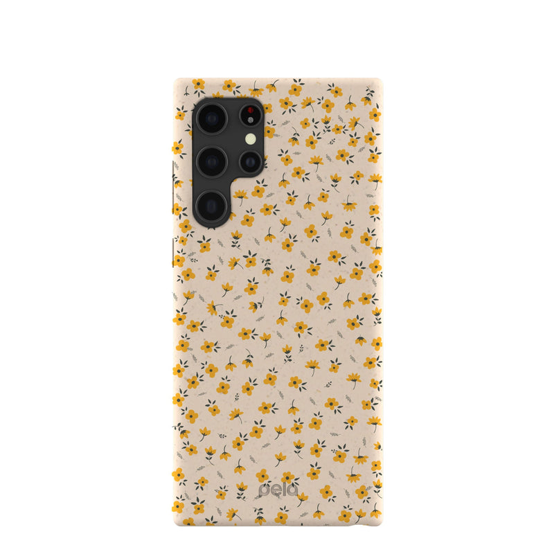 Seashell Little Yellow Flowers Samsung Galaxy S22 Ultra Case