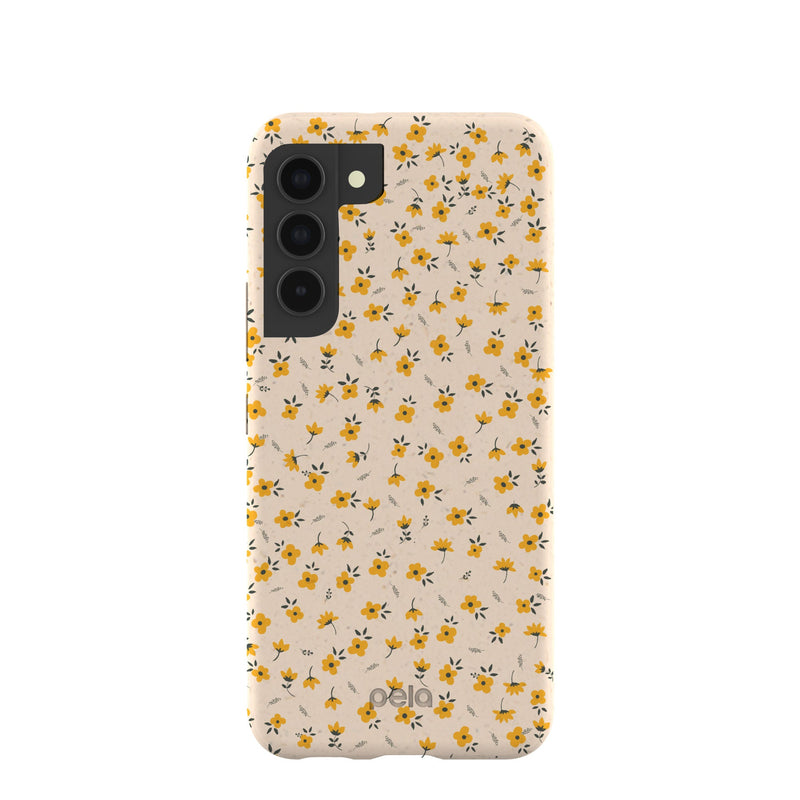 Seashell Little Yellow Flowers Samsung Galaxy S22 Case