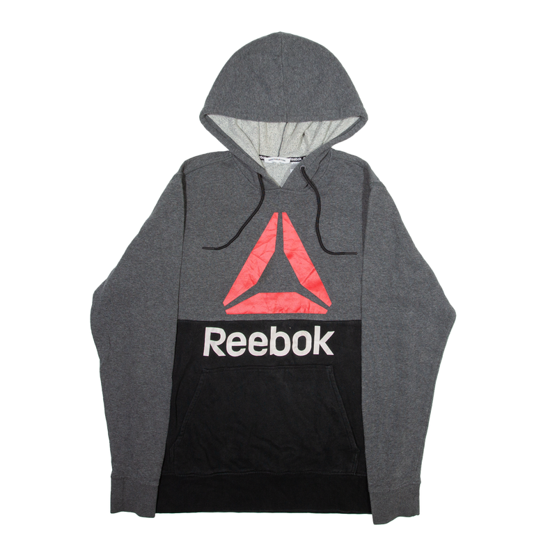 REEBOK Hoodie Grey Pullover Mens M