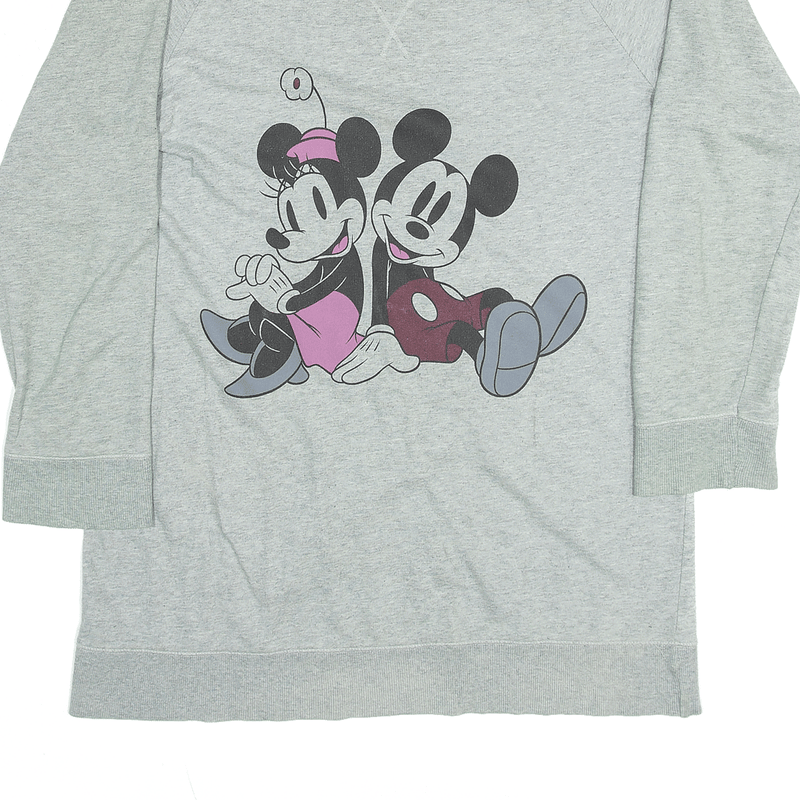 DISNEY H&M Mickey Minnie Mouse Grey Relaxed Sweatshirt Womens S