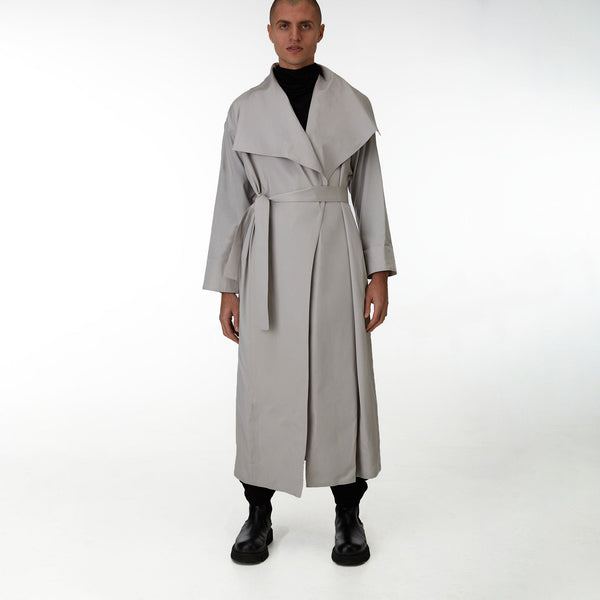 Exode Trench Coat - Pale Grey