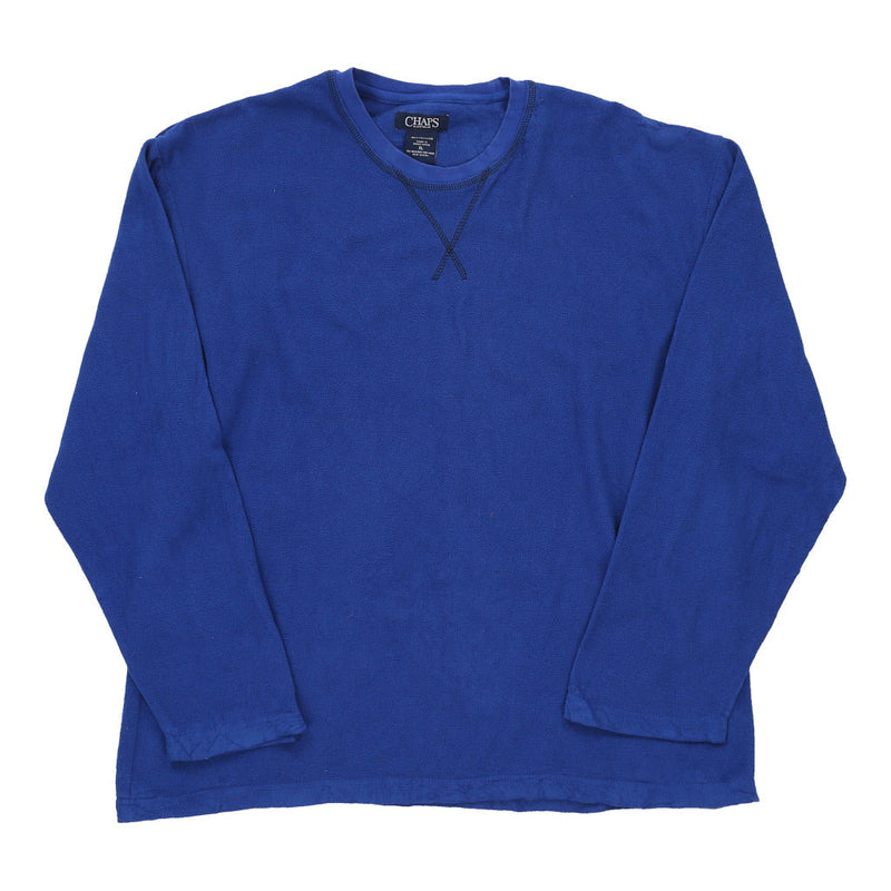Vintage Chaps Ralph Lauren Fleece - XL Blue Polyester - Thrifted.com