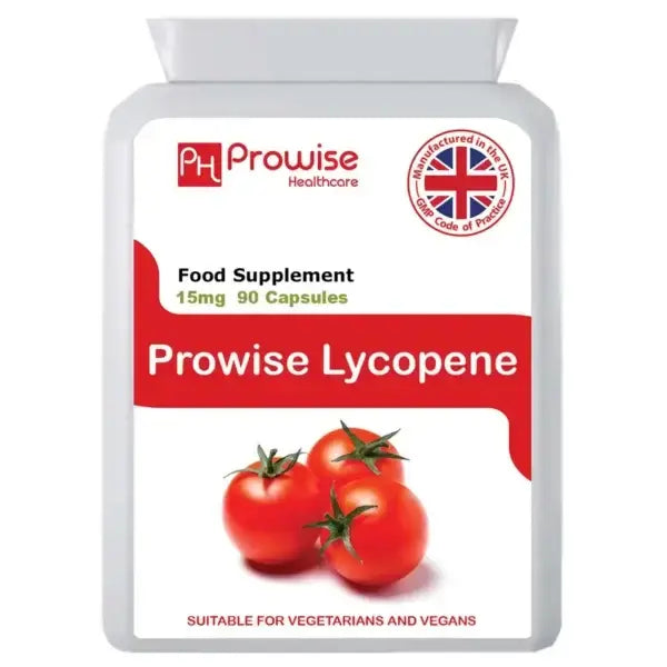 Lycopene 10% Beadlet 15mg 90 Capsules - UK Manufactured | GMP Standards | Suitable for Vegetarians and Vegans