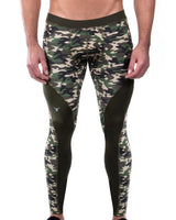 green camo men's compression leggings