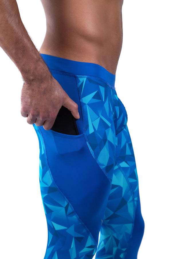 ocean blue workout pants with phone pocket