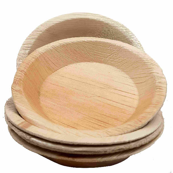 Dtocs Palm Leaf Plates 6 Inch Round Shallow (Pack 50) | Bamboo Plate Like Compostable Disposable Wedding Plates For Serving Fruits, Cake, Dessert