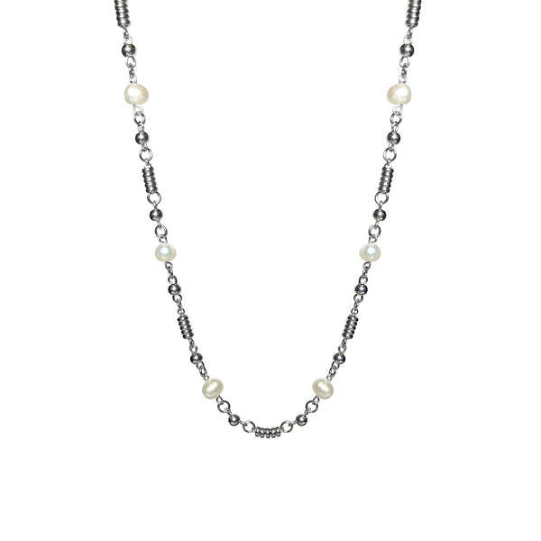 Timeless Silver Pearl Necklace
