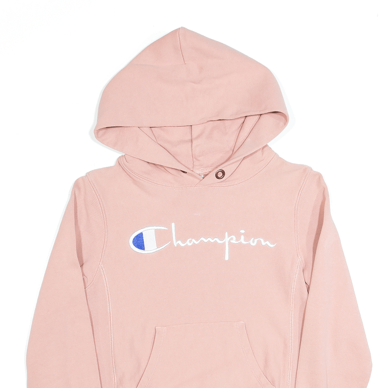 CHAMPION Reverse Weave Baby Pink Pullover Hoodie Womens XS