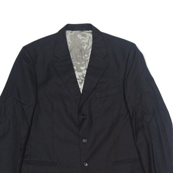 AQUASCUTUM London Blazer Jacket Black Wool 90s Mens L