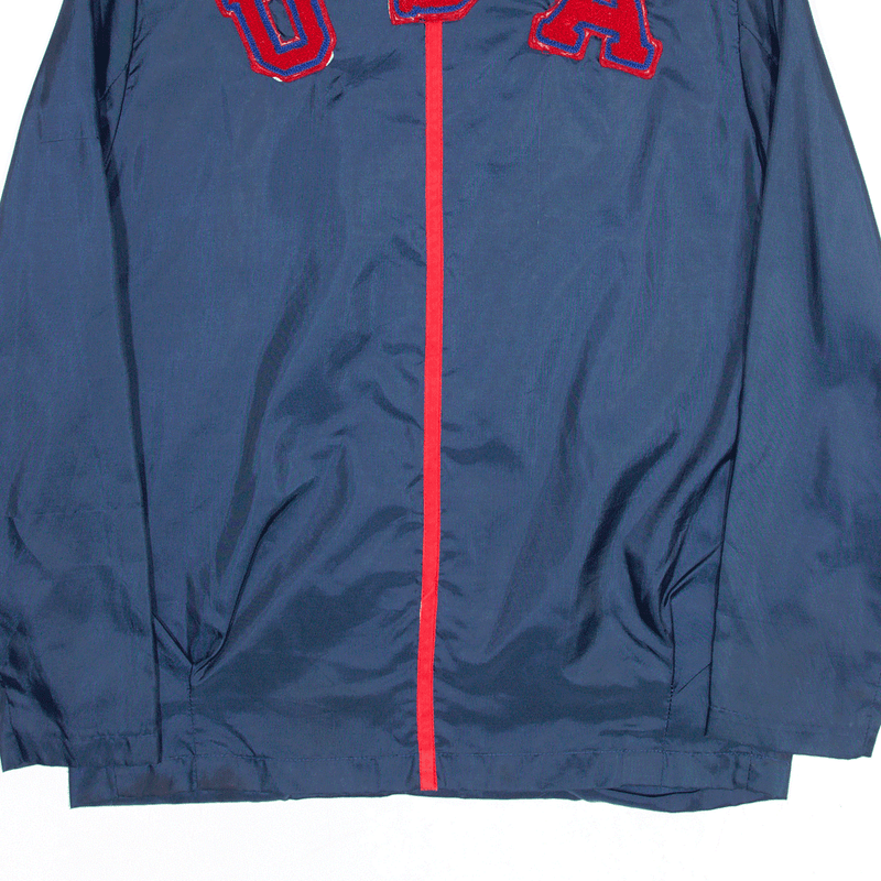 Navy Blue 80s USA Nylon Coach Jacket Mens M